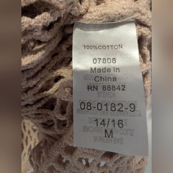 Roamans Womens Plus Size 14/16 Tiered Crochet Sweater Short Sleeve Boho Shirt - Picture 7 of 8